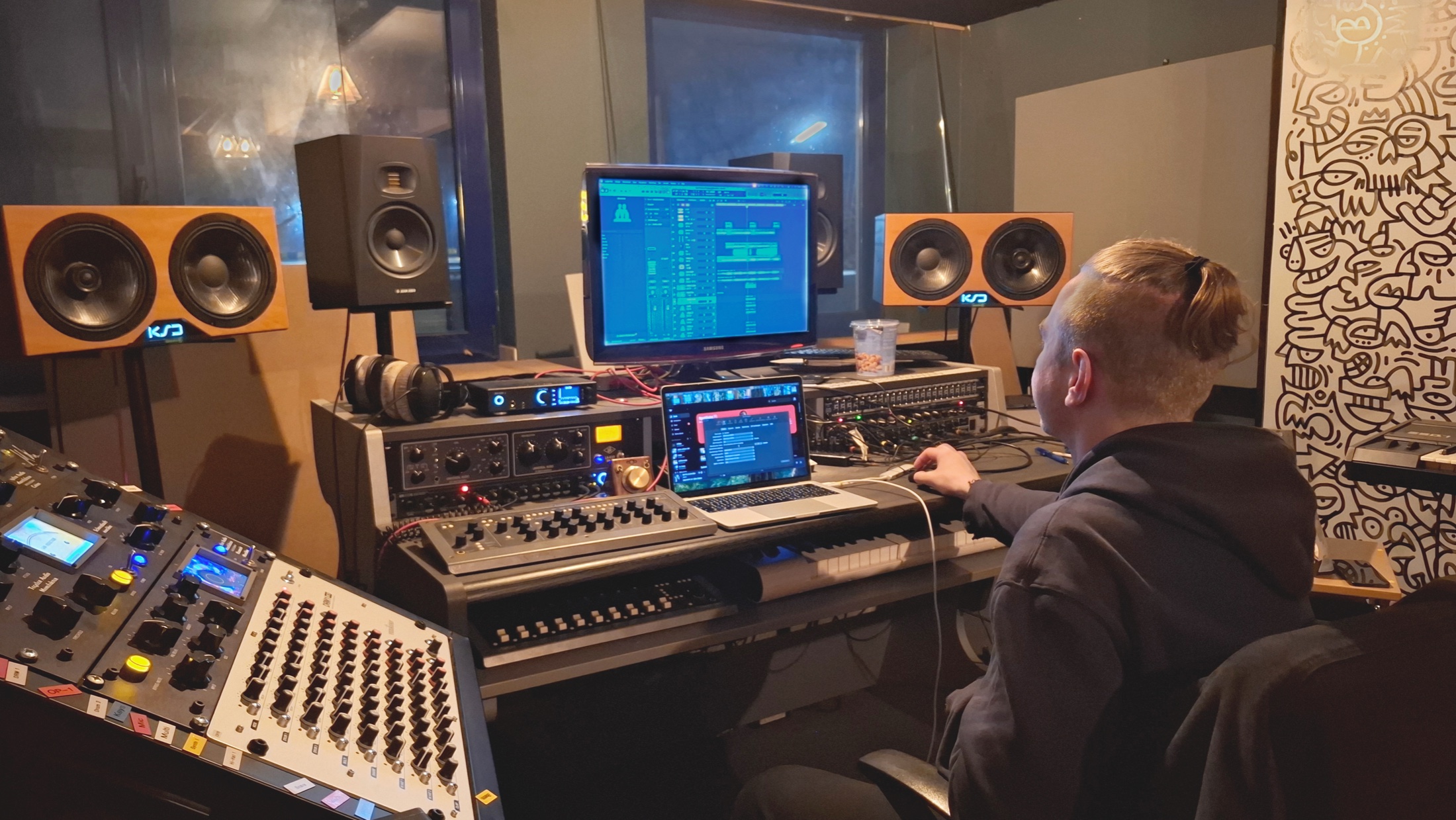 Joshua in the studio
